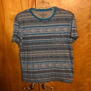 AE American Eagle Navy Pocket Tee Medium